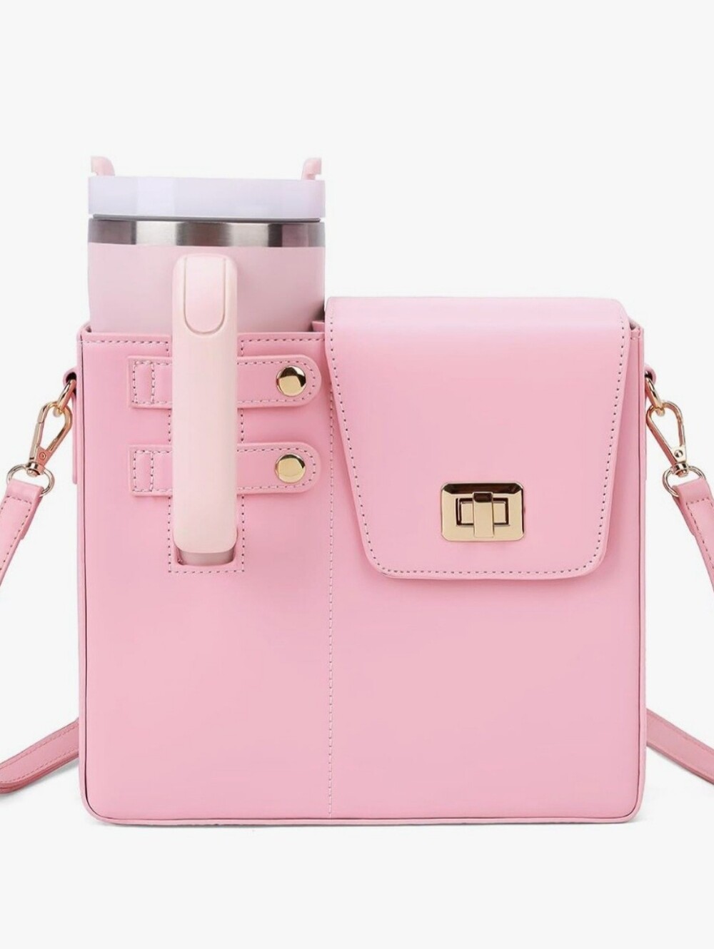 NWOT Stanley Cup 40oz Crossbody Tumbler Bag Pink Bottle Holder Purse Bag